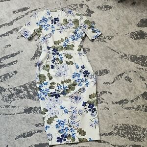 ASOS Blue and Green Floral Midi Dress
